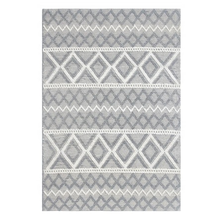 Palacedesigns 6 x 9 ft. Diamonds Boho Chic Area Rug - Grey & Ivory PA3671215